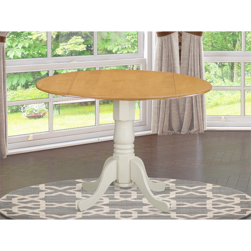 Pemberly Row Traditional Wood Dining Table in Oak/White Finish