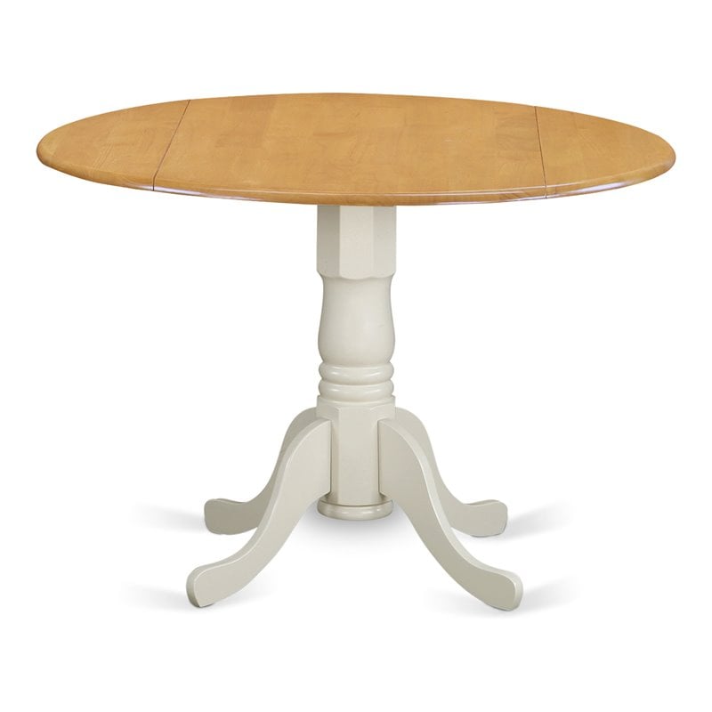 Pemberly Row Traditional Wood Dining Table in Oak/White Finish