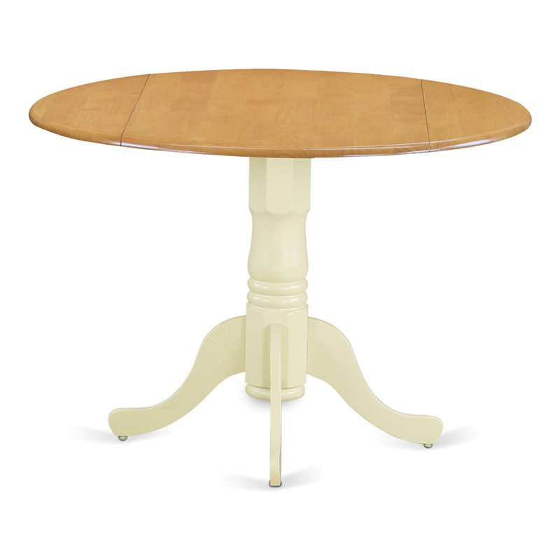 Pemberly Row Traditional Wood Dining Table in Oak/Cream Finish
