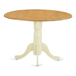 Pemberly Row Traditional Wood Dining Table in Oak/Cream Finish