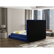 Pemberly Row Modern / Contemporary Fabric Navy Velvet Queen Bed