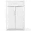 Pemberly Row Transitional Wood Storage Cabinet in White/Nickel