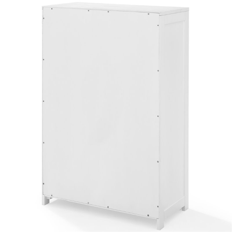 Pemberly Row Transitional Wood Storage Cabinet in White/Nickel
