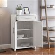 Pemberly Row Transitional Wood Storage Cabinet in White/Nickel