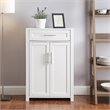 Pemberly Row Transitional Wood Storage Cabinet in White/Nickel
