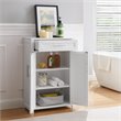 Pemberly Row Transitional Wood Storage Cabinet in White/Nickel