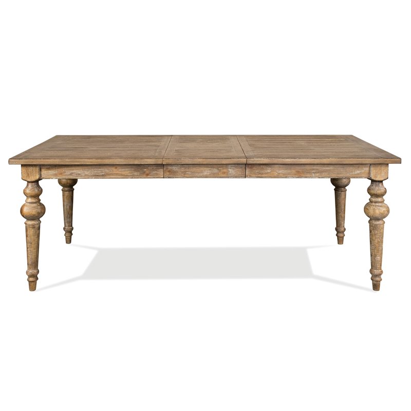 Pemberley Row Pine Snowy Desert Brown Dining Table Rectangular Extendable 66