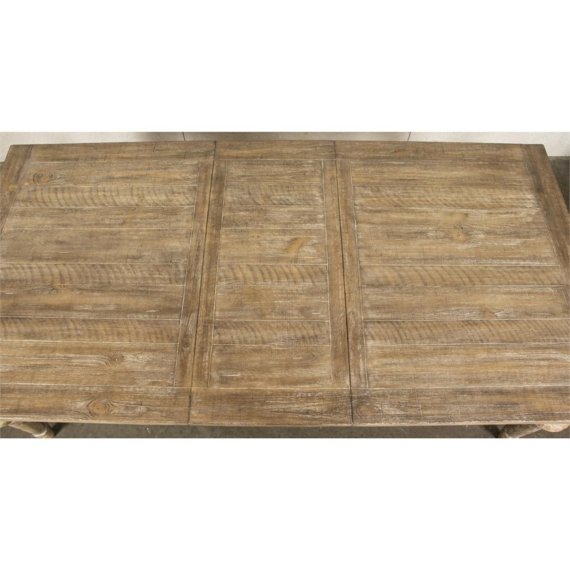 Pemberley Row Pine Snowy Desert Brown Dining Table Rectangular Extendable 66