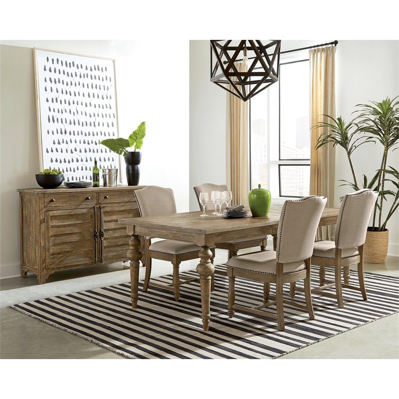 Pemberley Row Pine Snowy Desert Brown Dining Table Rectangular Extendable 66