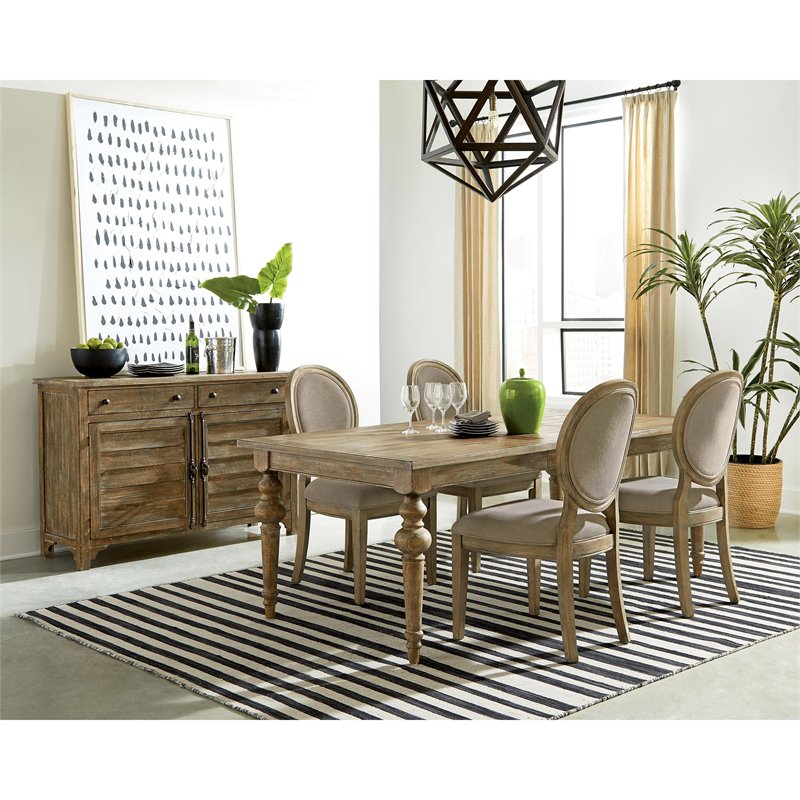 Pemberley Row Pine Snowy Desert Brown Dining Table Rectangular Extendable 66
