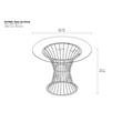 Pemberly Row Glass Top Dining Table in Tempered Glass with Brass