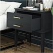 Pemberly Row Contemporary Engineered Wood End Table in Black