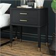 Pemberly Row Contemporary Engineered Wood End Table in Black