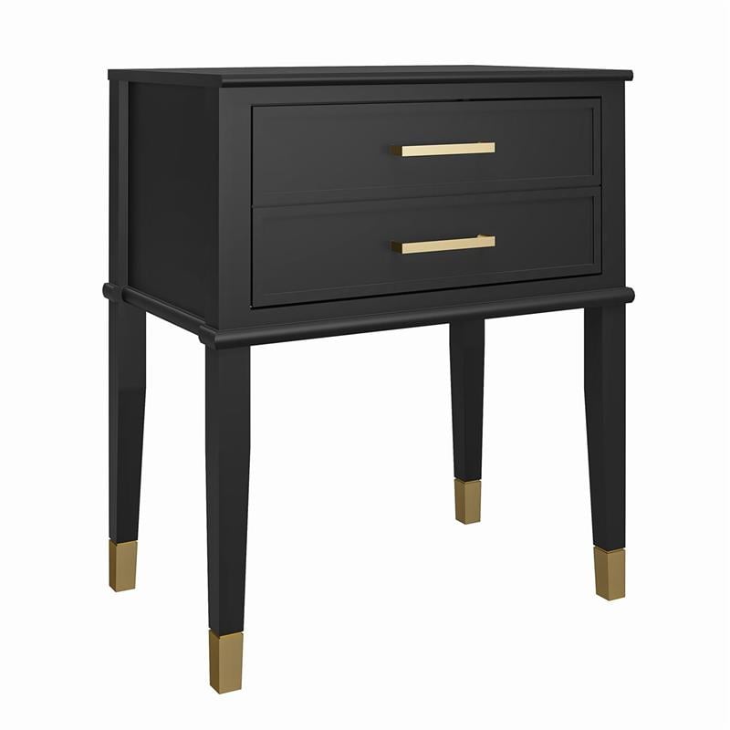 Pemberly Row Contemporary Engineered Wood End Table in Black