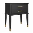 Pemberly Row Contemporary Engineered Wood End Table in Black