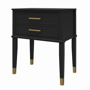 Pemberly Row Contemporary Engineered Wood End Table in Black