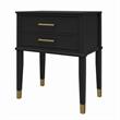 Pemberly Row Contemporary Engineered Wood End Table in Black