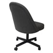 Pemberly Row Swivel Metal Dining Caster Chair-Grey Vinyl-Black