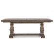 Pemberly Row Reclaimed Pine Wood Extension Dining Table in Weathered Brown