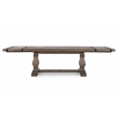 Pemberly Row Reclaimed Pine Wood Extension Dining Table in Weathered Brown