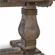 Pemberly Row Reclaimed Pine Wood Extension Dining Table in Weathered Brown