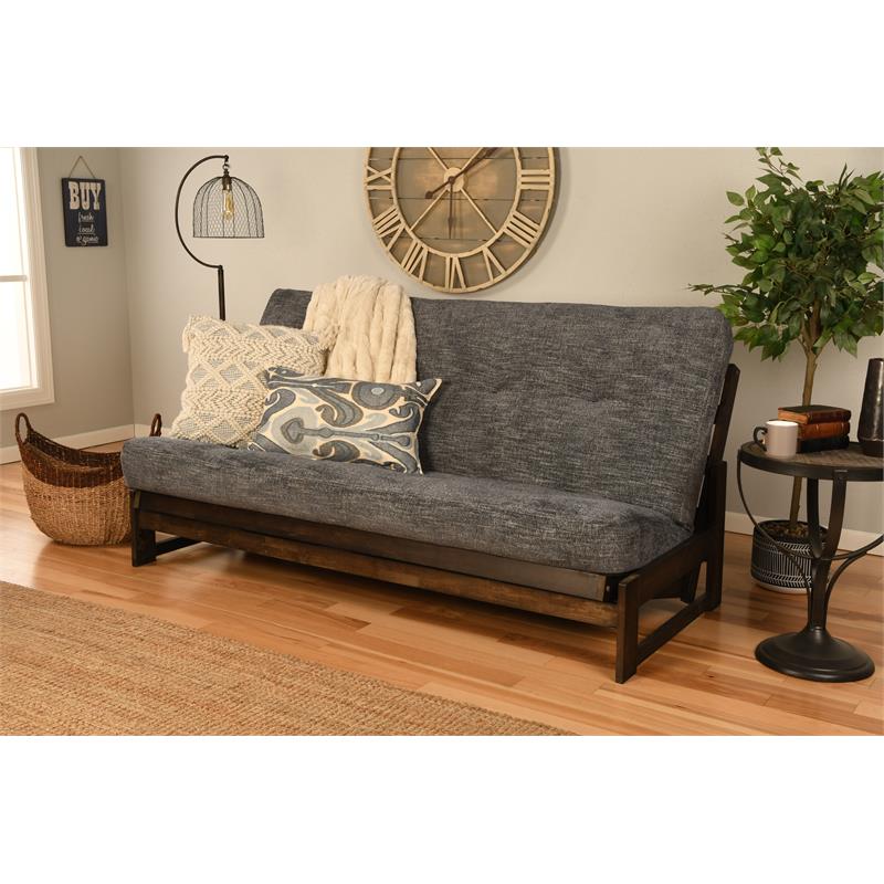 Pemberly Row Full-size Futon Mattress with Smoke Fabric Cover-Frame Not Included
