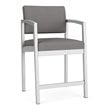 Pemberly Row Reception Waiting Room Hip Chair-Silver Steel-Light Gray