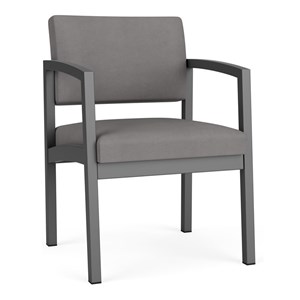 Pemberly Row Reception Waiting Guest Chair-Charcoal Steel-Light Gray