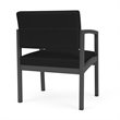 Pemberly Row Reception Waiting Oversize Guest Chair-Charcoal Steel-Black