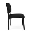 Pemberly Row Reception Waiting Armless Guest Chair-Black Steel-Black