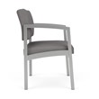 Pemberly Row Reception Waiting Oversize Guest Chair-Silver Steel-Light Gray