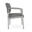 Pemberly Row Reception Waiting Oversize Guest Chair-Silver Steel-Light Gray