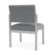 Pemberly Row Reception Waiting Armless Guest Chair-Silver Steel-Gray