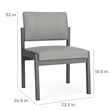Pemberly Row Reception Waiting Armless Guest Chair-Silver Steel-Gray