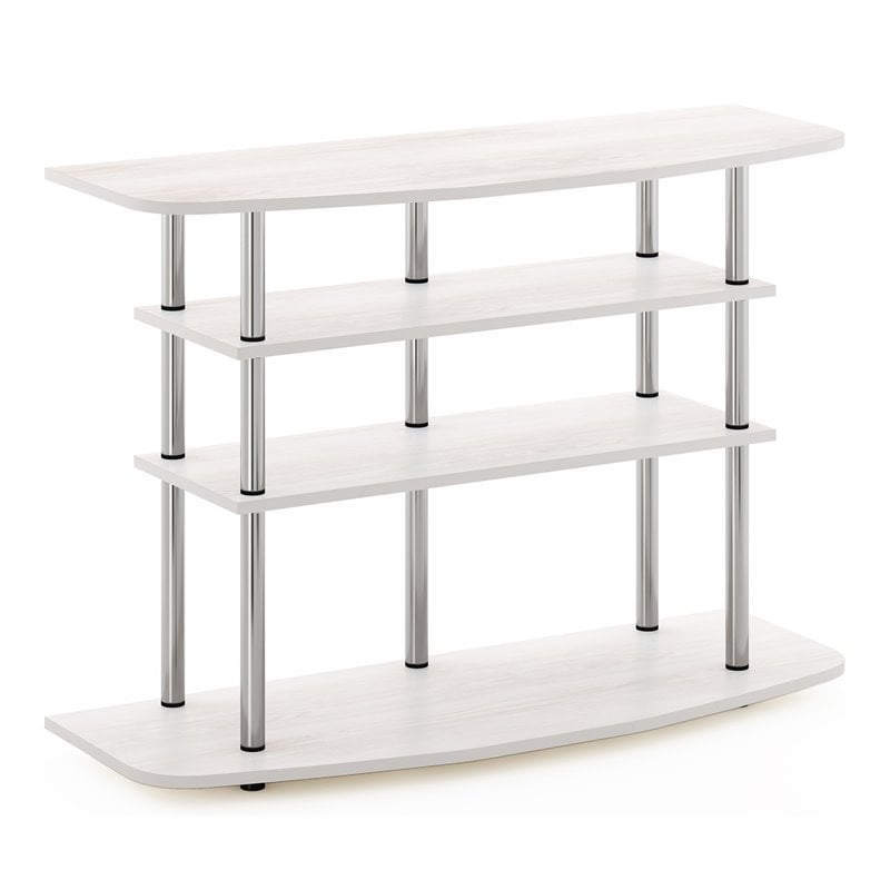 Pemberly Row Turn-N-Tube Wood 4-Tier TV Stand for TV up to 50