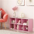 Pemberly Row Engineered Wood 7-Cube Reversible Open Shelf in White/Pink