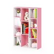 Pemberly Row Engineered Wood 11-Cube Reversible Open Shelf Bookcase in Pink