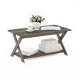 Pemberly Row Engineered Wood Criss-Crossed Coffee Table in French Oak Gray