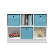 Pemberly Row Engineered Wood 3x2 Bookcase Storage w/Bins in White/Light Blue