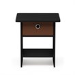 Pemberly Row Wood End Table Storage Shelf in Americano Black/Medium Brown