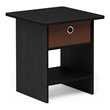 Pemberly Row Wood End Table Storage Shelf in Americano Black/Medium Brown