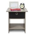 Pemberly Row Wood End Table Storage Shelf in French Oak Gray/Black