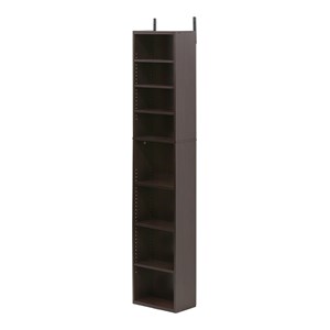 Pemberly Row Contemporary Engineered Wood 8-Tier Media Tower in Espresso