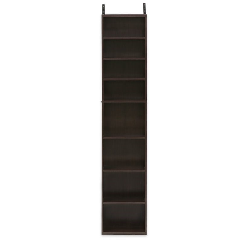 Pemberly Row Contemporary Engineered Wood 8-Tier Media Tower in Espresso
