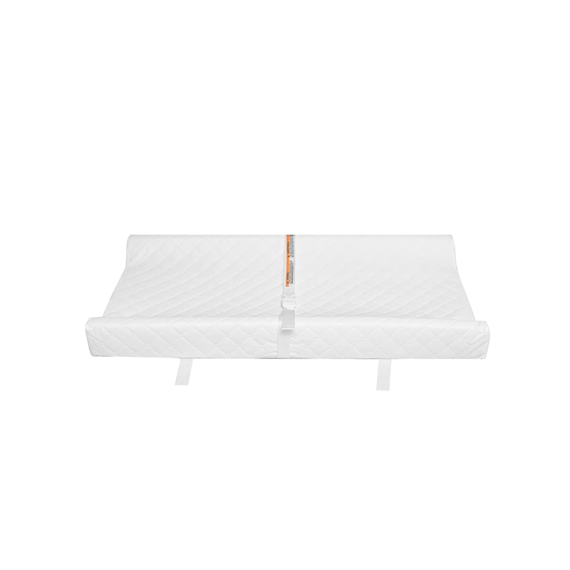 Pemberly Row Contemporary Vinyl Cover Contoured Changing Pad in White