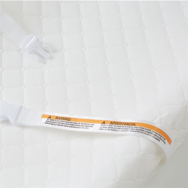 Pemberly Row Contemporary Vinyl Cover Contoured Changing Pad in White