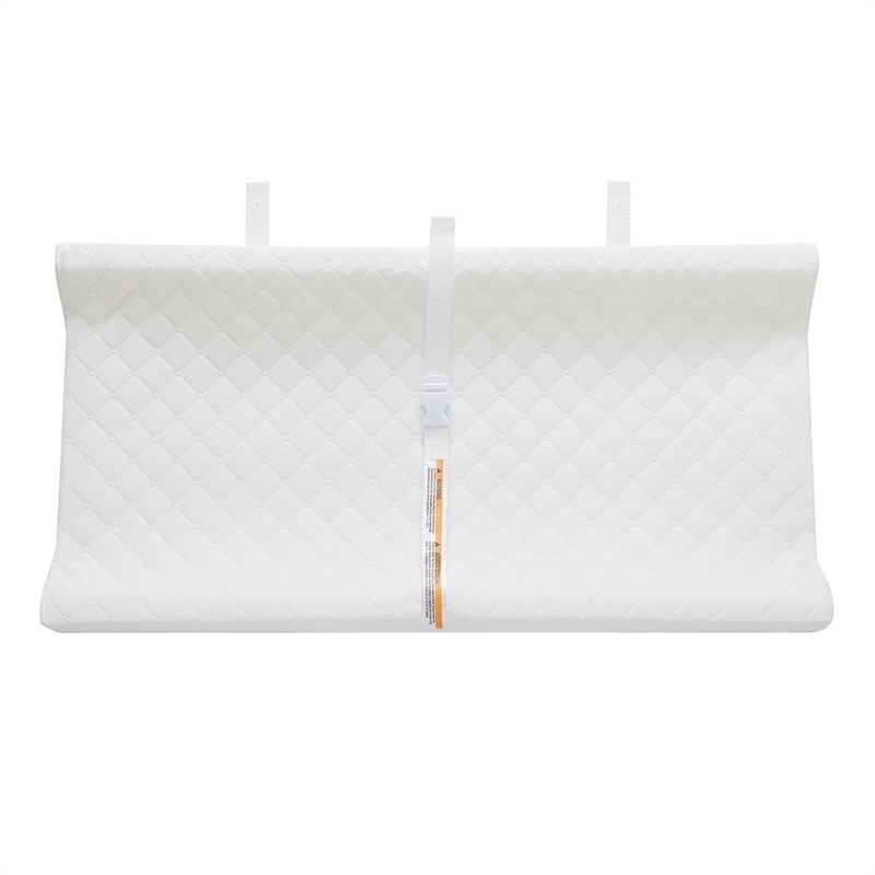 Pemberly Row Contemporary Vinyl Cover Contoured Changing Pad in White
