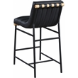 Pemberly Row Contemporary Black Vegan Faux Leather Counter Stool