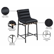 Pemberly Row Contemporary Black Vegan Faux Leather Counter Stool