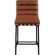 Pemberly Row Contemporary Cognac Vegan Leather Counter Stool